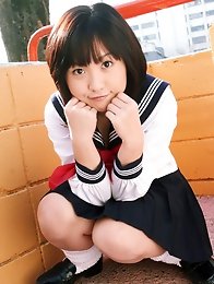 Jun Ishizaki Asian is sexy and playful in sailor girl uniform