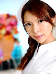 Horny nurse Rino Asuka teases on tv